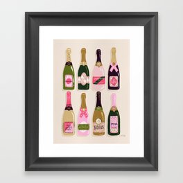 French Champagne Collection – Pink & Green Framed Art Print