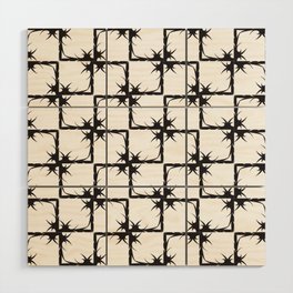 Black and white sharp spiky squares. Wood Wall Art