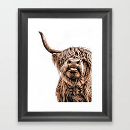 Funny Higland Cattle Framed Art Print