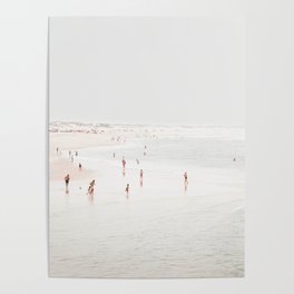 At The Beach (two) - minimal beach series - ocean sea photography by Ingrid Beddoes Poster