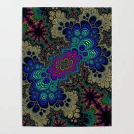 Peacock Fractal Poster