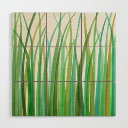 Green Grasses Wood Wall Art