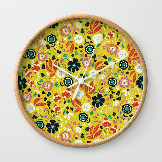 Flourishing Florals Wall Clock