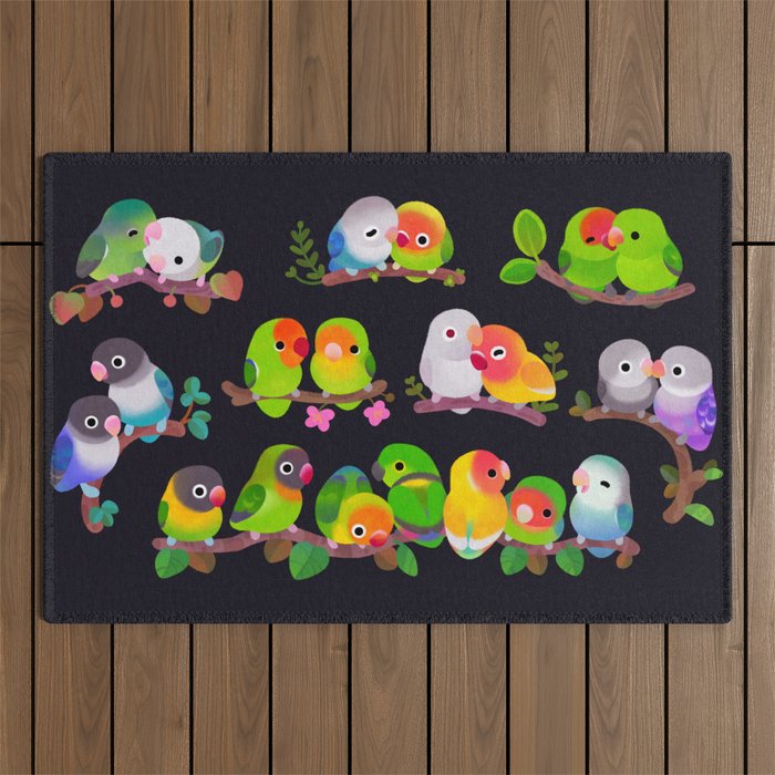 Lovebird - dark Outdoor Rug