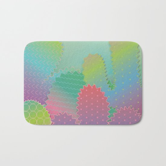 Colorful Summer Cacti Garden Bath Mat