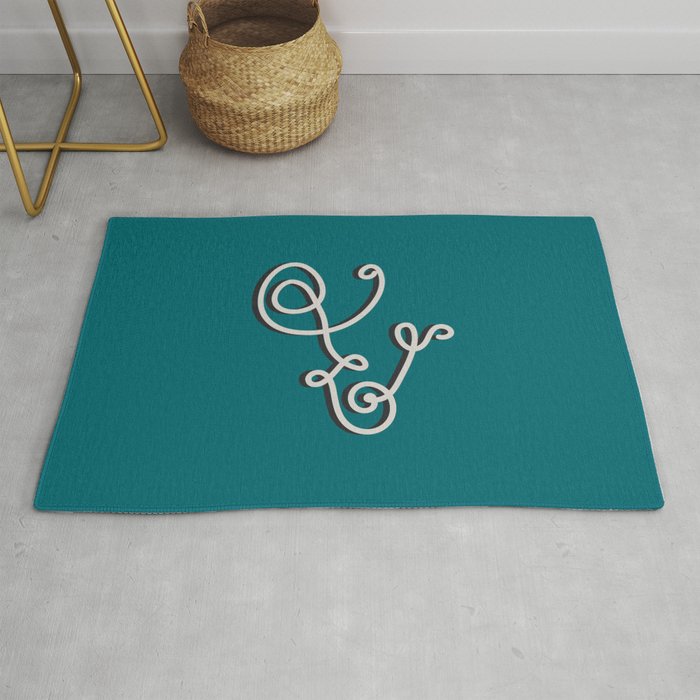 Wiggly Bicycle, Strong Teal Rug