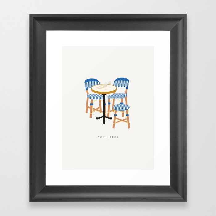 Parisian Cafe Chairs, Paris, France Framed Art Print