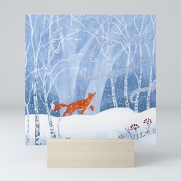 When the Wind Brings Snow to the Forest Mini Art Print