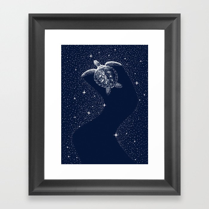 Starry Turtle Framed Art Print