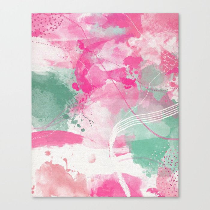 Pink mint abstract Canvas Print