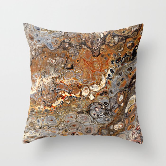 Earth Tones Lava Flow Throw Pillow