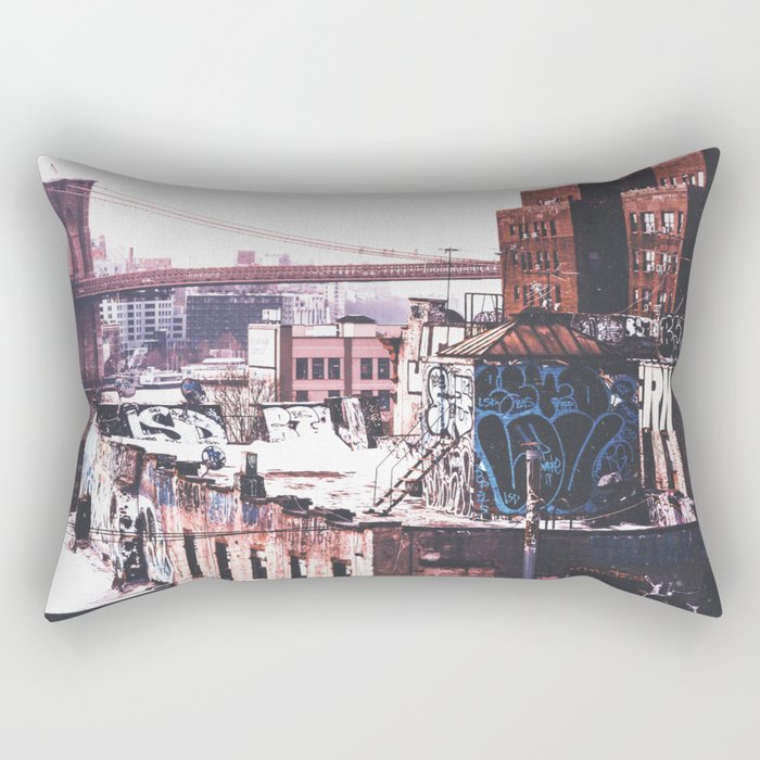 Brooklyn Bridge New York City | Film Style Photography in NYC Rectangular Pillow