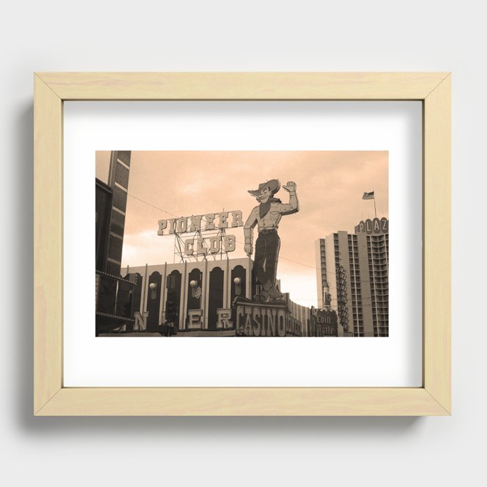 Las Vegas 1980 Sepia #13 Recessed Framed Print