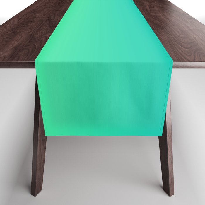 Lime Green to Teal Blue Gradient Table Runner