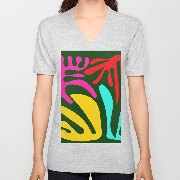 8 Matisse Cut Outs Inspired 220602 Abstract Shapes Organic Valourine Original V Neck T Shirt