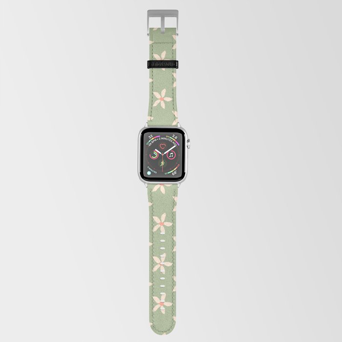 Sage Green Daisy Floral Pattern Apple Watch Band