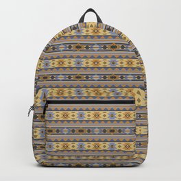 Southwest Tribal Pattern Design Gold Blue Gray Backpack
