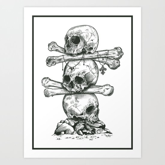 Skull Totem Art Print