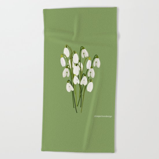 Bouquet Of Snowdrops Beach Towel