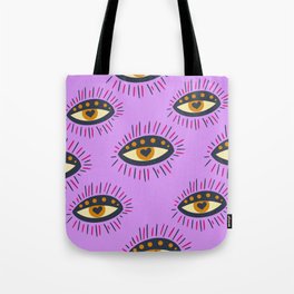 Evil Eyes Purple Tote Bag
