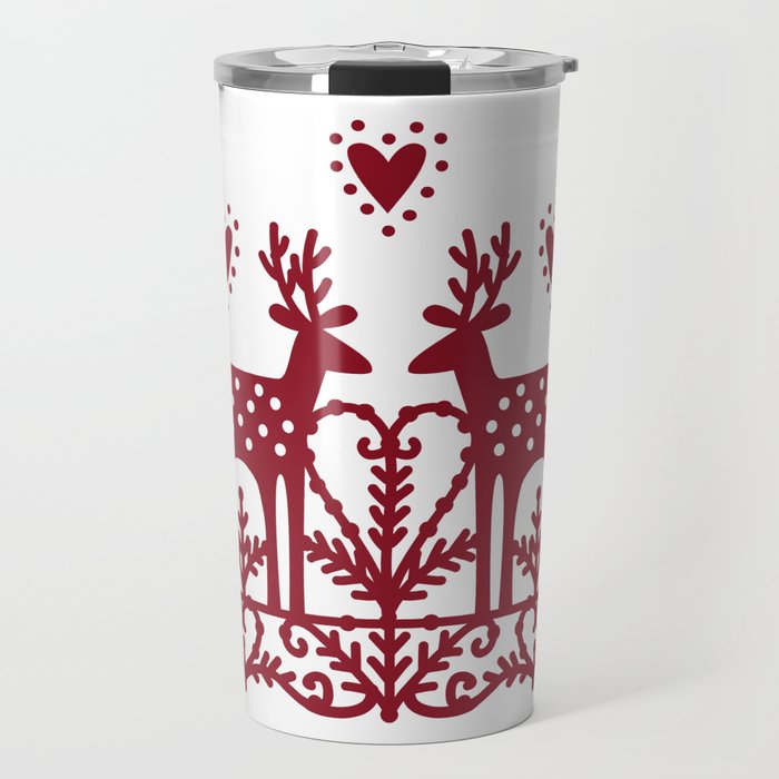 Scandinavian Reindeer Papercut Travel Mug