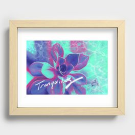 Tranquility Zen Flower Neon Recessed Framed Print