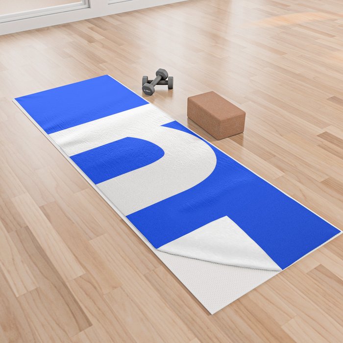 letter H (White & Blue) Yoga Towel