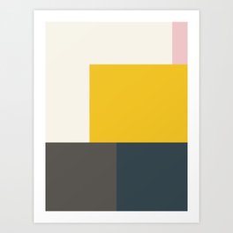 Modern Vintage Minimal Inspired Geometric Colorfield Art Print Art Print