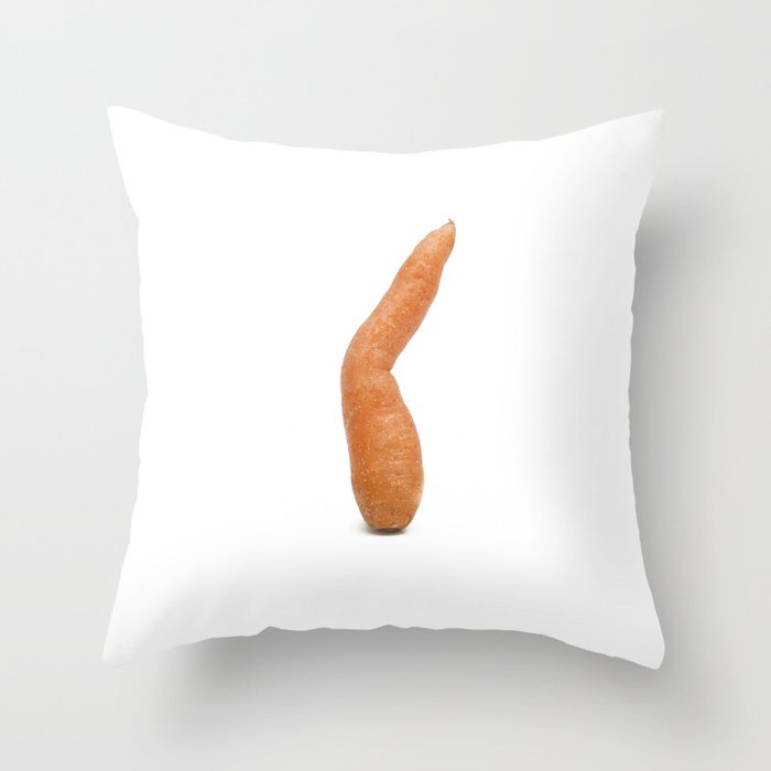 ugly fruits - crooked carrot Throw Pillow
