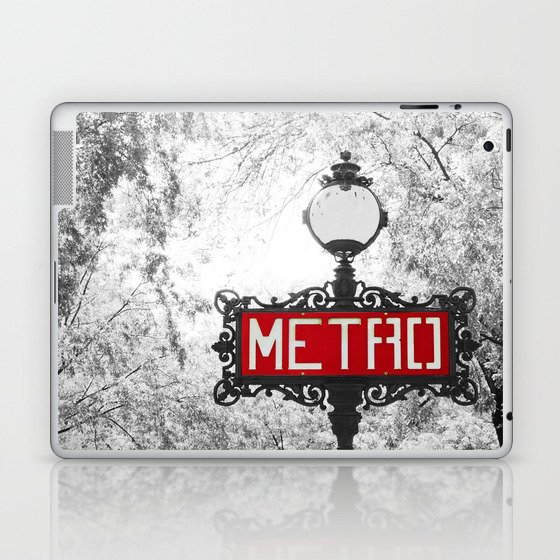 Metro sign in Paris | Selective Color Photography  Laptop & iPad Skin