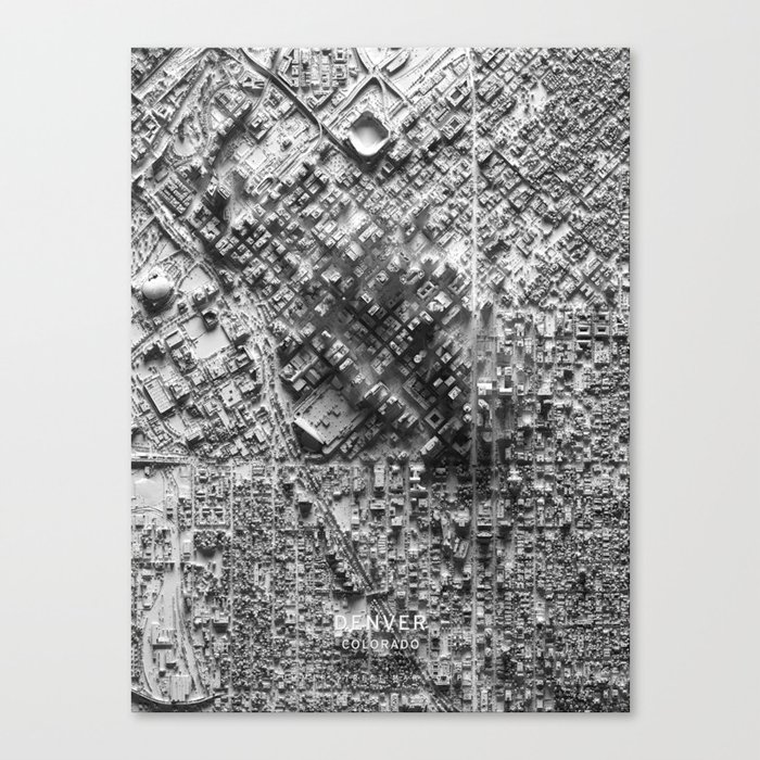 Denver 3D Map Canvas Print
