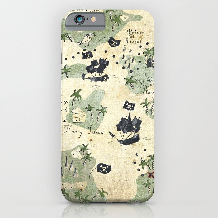 Hand Drawn Pirate Map iPhone Case