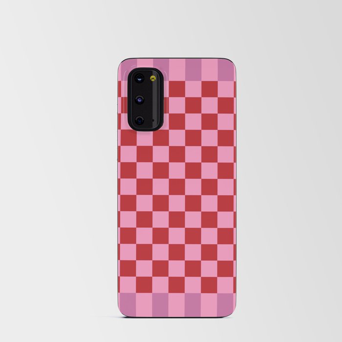 Pink, Red and Blue Check Android Card Case
