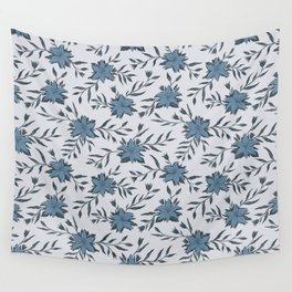 Lily flower pattern. Hand drawn floral illustration background  Wall Tapestry