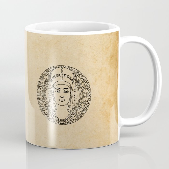 Nefertiti Egyptian Queen on Papyrus Coffee Mug
