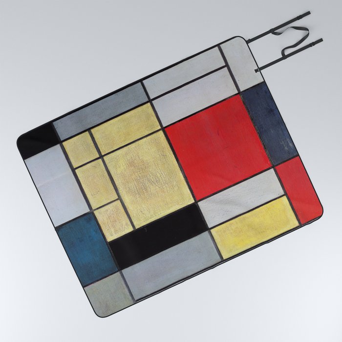 Piet Mondrian (Dutch, 1872-1944) - Composition I - Date: 1920 - Style: De Stijl (Neoplasticism) - Genre: Abstract, Geometric Abstraction - Oil on canvas - Digitally Enhanced Version - Picnic Blanket