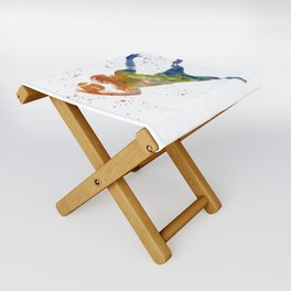 American football player in watercolor Folding Stool