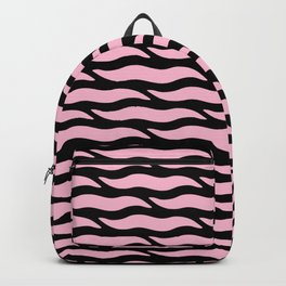 Tiger Wild Animal Print Pattern 336 Black and Pink Backpack