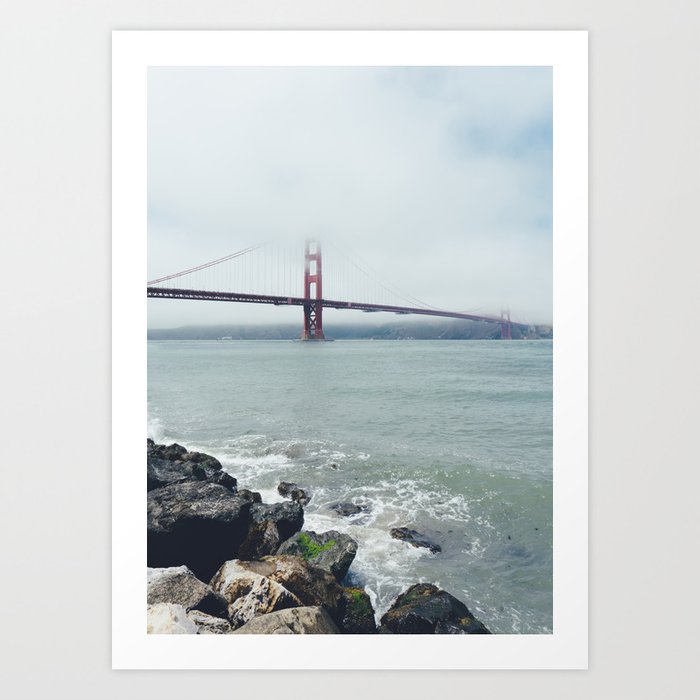 Golden Gate Bridge, San Francisco Rocks Art Print