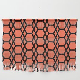 Black and Tangerine Tessellation Line Pattern 13 Pairs DE 2022 Trending Color Often Orange DE5132 Wall Hanging