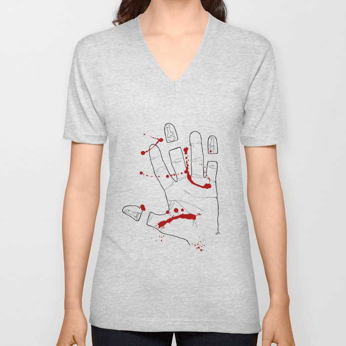 Hand  V Neck T Shirt