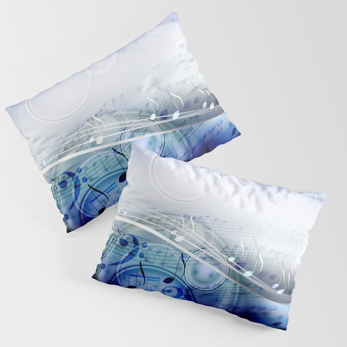 Abstract sheet music design background with musical notes Pillow Sham