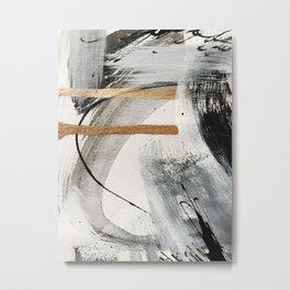 Armor [7]: a bold minimal abstract mixed media piece in gold, black and white Metal Print | Street Art, Wallart, Print, Case, Interiordesign, Poster, Painting, Minimal, Gold, Fineart 