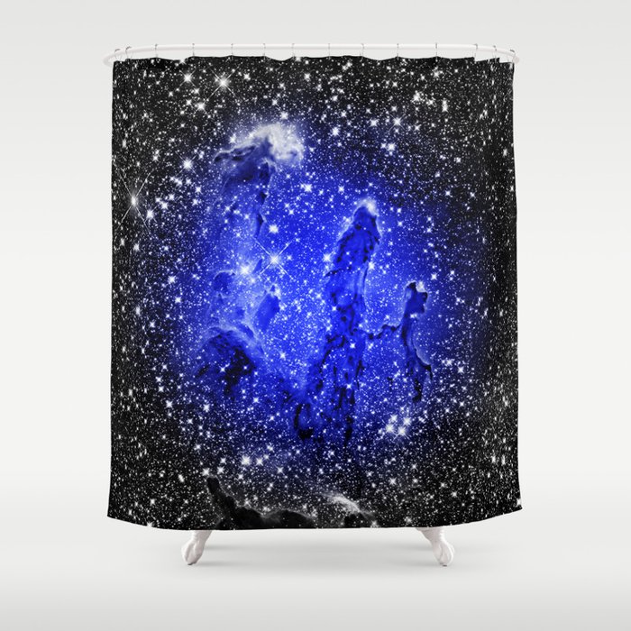 Galaxy : Pillars of Creation Blue Shower Curtain
