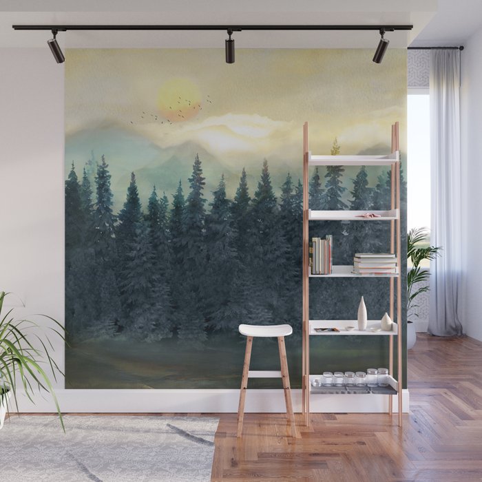 Forest Under the Sunset II Wall Mural