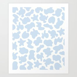 Pastel Blue Groovy Liquid Abstract Shapes Pattern Art Print