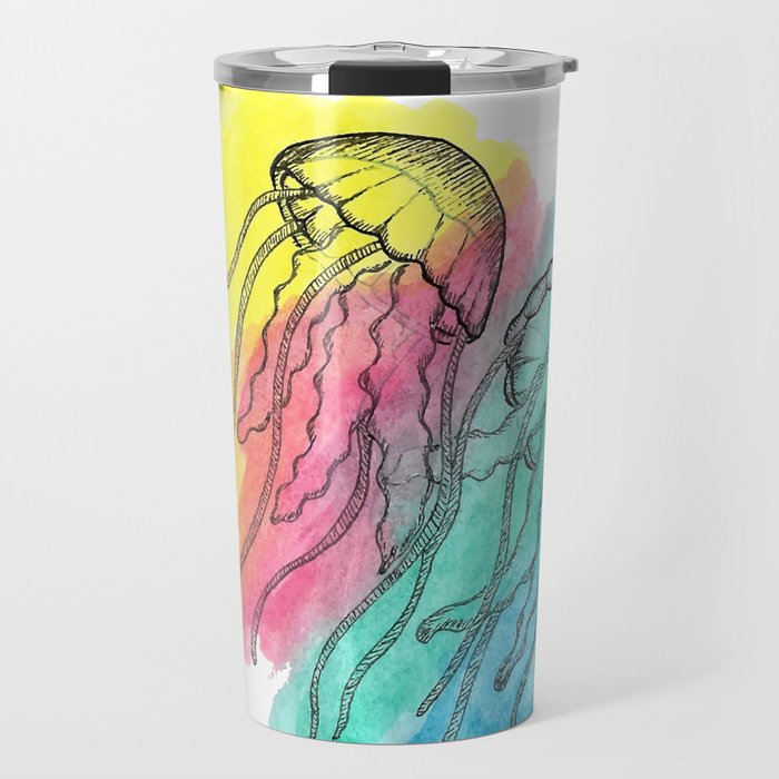 colourful jellyfish Travel Mug