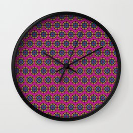 Raspberry Blooms Waking Up Wall Clock