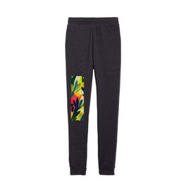 Tropical Floral Jungle Leaves Pattern Kids Joggers