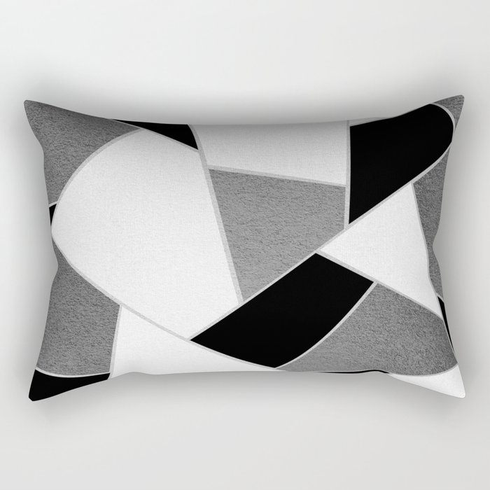 Gray Black White Geometric Glam #1 #geo #decor #art #society6 Rectangular Pillow